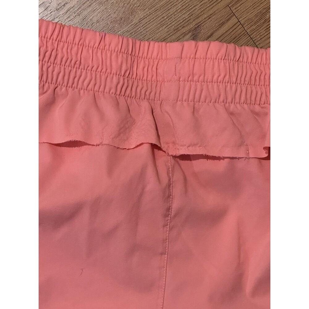 Athleta Mesh Racer Run Mid Rise 4” Shorts Pull On Running in Orange XS FLAWS - Picture 7 of 10